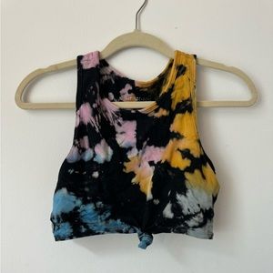 Electric & Rose Crop Sports Bra - Spring Workout Too Size Sm